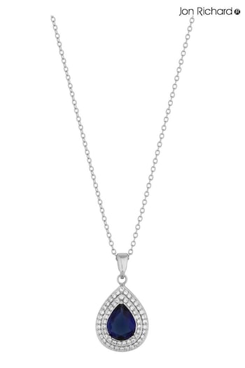 Jon Richard Silver Cubic Zirconia Pendant Necklace - Gift Boxed (N20483) | £30