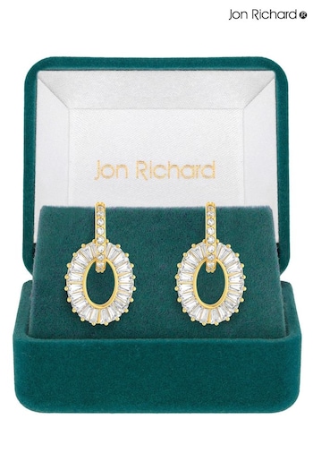 Jon Richard Gold Cubic Zirconia Open Earrings (N20486) | £35