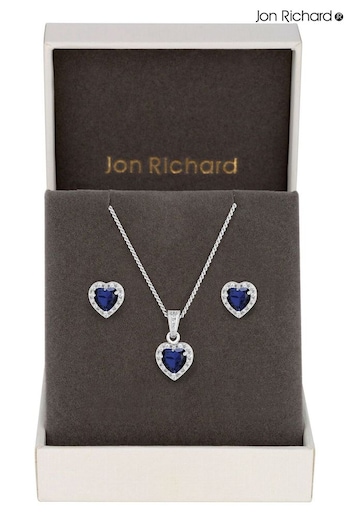 Jon Richard Silver Tone Cubic Zirconia Heart Set (N20501) | £30