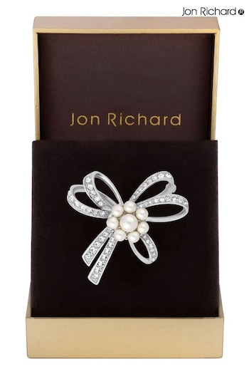 Jon Richard Silver Tone Gift Boxed Pearl Brooch (N20574) | £20