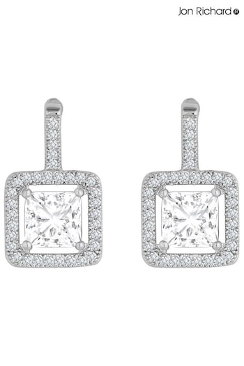 Jon Richard Silver Tone Cubic Zirconia Crystal Drop Earrings (N20579) | £20