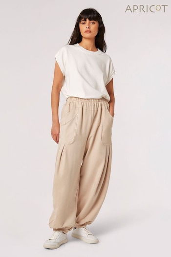Apricot Natural 2 Pocket Pleat Oversized Joggers (N20645) | £35