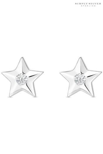Simply Silver Sterling Silver Mini Star Stud Earrings (N20682) | £15