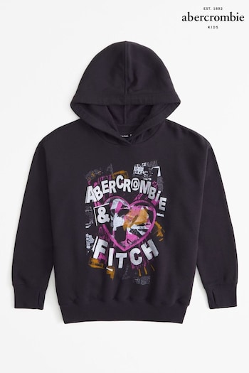 Abercrombie & Fitch Logo Graphic Black Hoodie (N20683) | £42