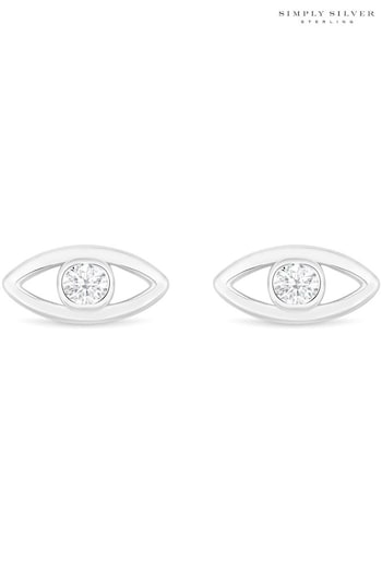 Simply Silver Sterling Silver Mini Evil Eye Stud Earrings (N20686) | £15