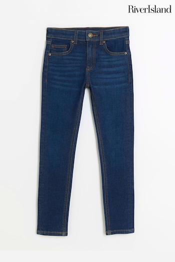 River Island Blue Boys Dark Wash Skinny Jeans (N20796) | £22
