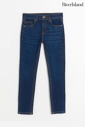 River Island Blue paint Dark Wash Skinny Jeans (N20839) | £18