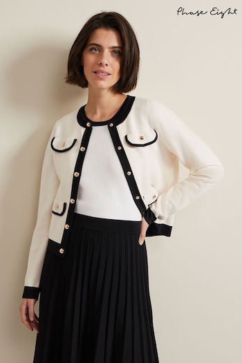 Phase Eight Libby Knit White Jacket (N20842) | £110