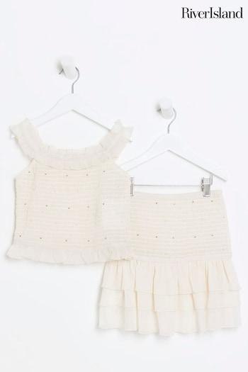 River Island waist Girls Shirred Embellished Set (N20875) | £25 - £32