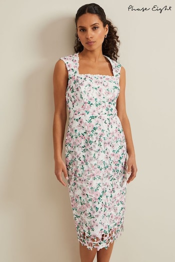 Phase Eight Petite Diana Floral Lace Multi Midi Dress (N20920) | £149