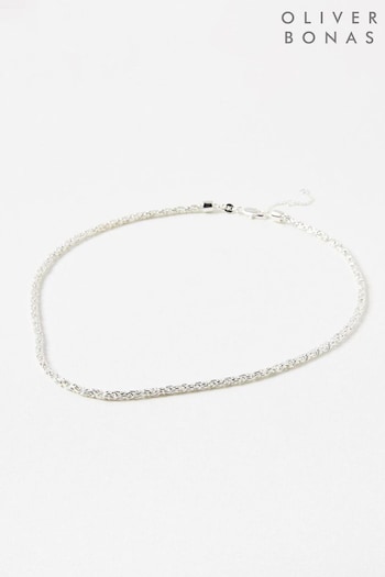 Oliver Bonas Silver Tone Megan Looped Links Chain Necklace (N20993) | £50