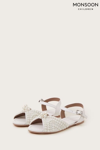 Monsoon Natural Pearly Strap Sandals (N21013) | £30 - £34