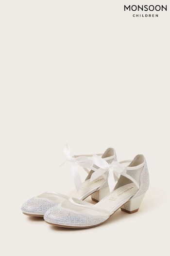 Monsoon Natural Diamanté Princess Shoes (N21015) | £31 - £35