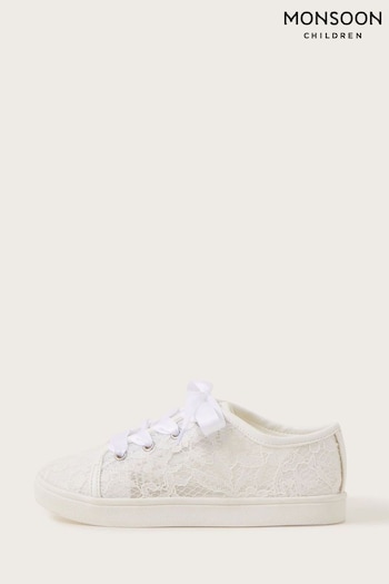 Monsoon White Lace Bridal Trainers (N21047) | £30 - £34