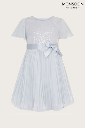 Monsoon Baby Blue Angel Pleat Sequin Dress (N21070) | £33 - £35