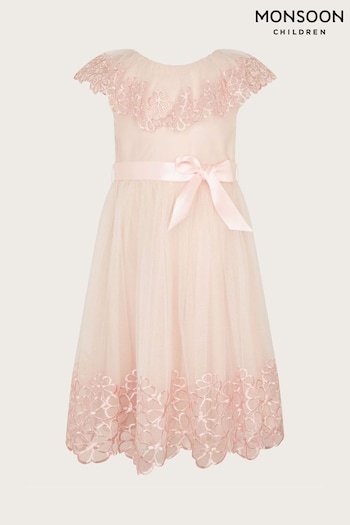 Monsoon Pink Anemone Frill Dress (N21075) | £55 - £65