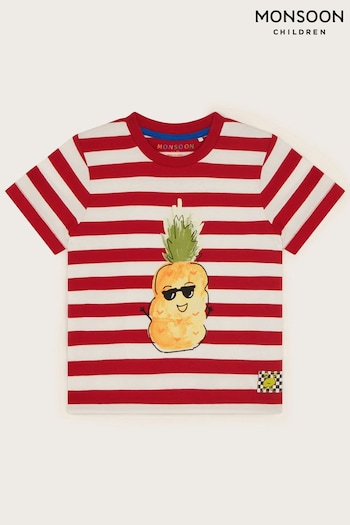 Monsoon Red Pineapple Stripe T-Shirt (N21076) | £16 - £18