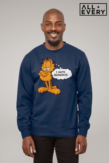 All + Every Blue Garfield I Hate Mondays Mens Sweatshirt (N21154) | £36