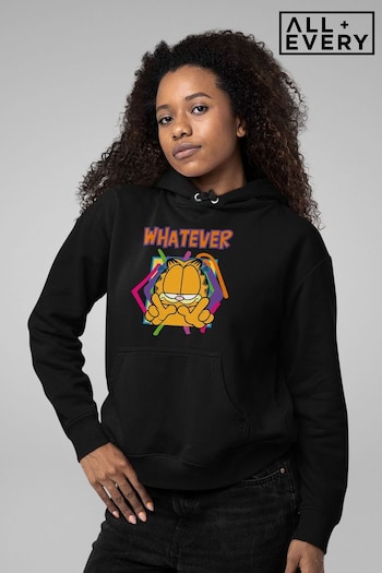 All + Every Black Garfield W Whatever Womens Hooded Sweatshirt (N21183) | £40