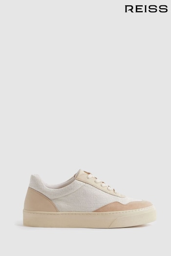 Reiss Natural Asha Canvas Leather Chunky Trainers (N21225) | £138