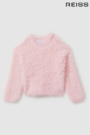 Reiss Pink Freida 13-14 yrs Fluffy Crew Neck Jumper (N21252) | £43