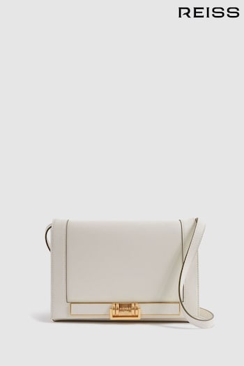 Reiss Off White Kora Soft Leather Crossbody Bag (N21273) | £168