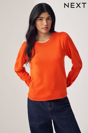 Orange Crew Neck Long Sleeve Jumper (N21360) | £16