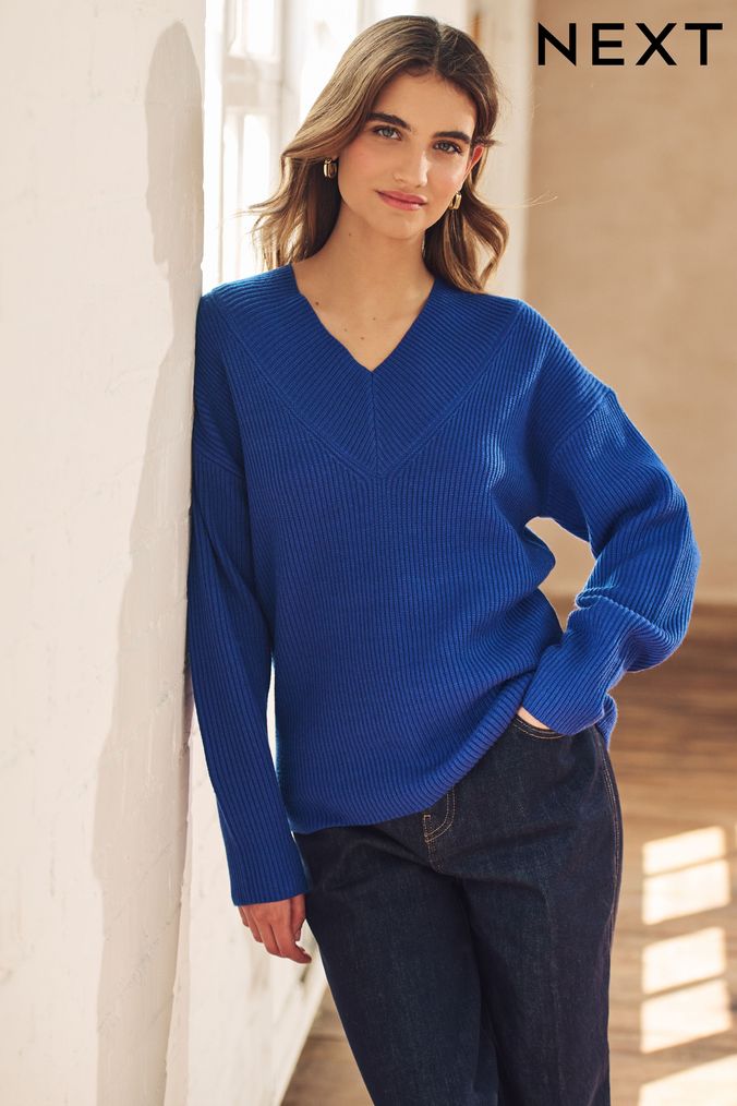 Buy Women s Jumpers V Neck Plain Knitwear Online Next UK