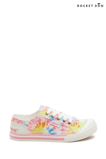 Rocket Dog Pink Jazzin Tucker Recycled Cotton Trainers (N21448) | £38