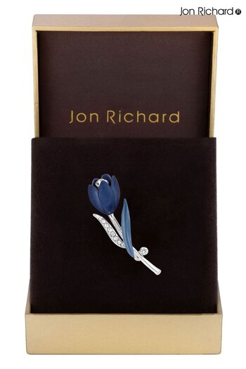 Jon Richard Silver Tone Gift Boxed Enamel Flower Brooch (N21491) | £15