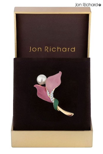 Jon Richard Gold Tone Gift Boxed Enamel Flower Brooch (N21495) | £15