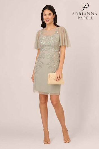 Adrianna Papell Green Studio Beaded Cocktail Dress (N21502) | £149