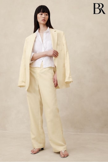 Banana Republic Yellow Arcata Tencel-Linen Easy Trousers Bio (N21512) | £95