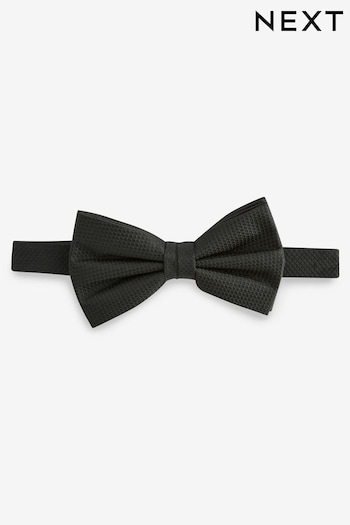 Black Textured Silk Bow Tie (N21520) | £18