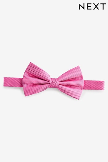 Fuchsia Pink Textured Silk Bow Tie (N21526) | £18