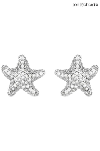 Jon Richard Silver Tone Cubic Zirconia Crystal Starfish Stud Earrings (N21559) | £18