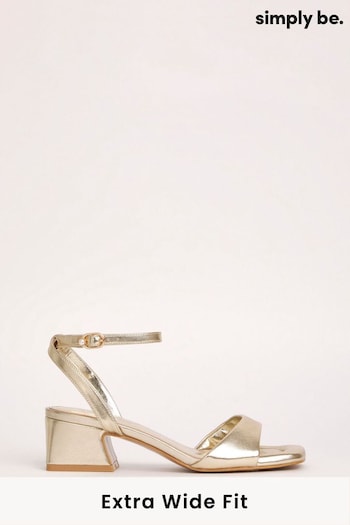 Simply Be Barely There on Low Block Heels in Wide/Extra Wide Fit (N21596) | £29