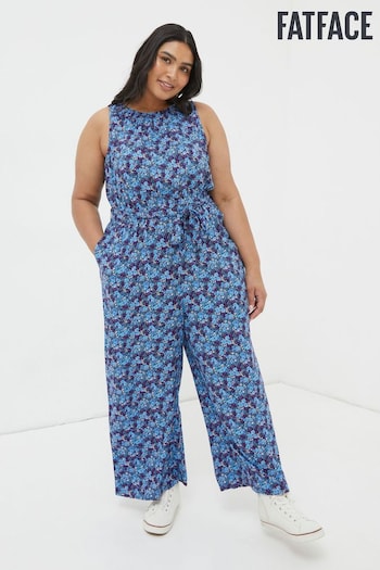 FatFace Purple Haylie Ink Floral Jumpsuit (N21660) | £59