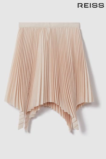 Reiss Pink Azalea Teen Pleated Asymmetric Skirt (N21674) | £58