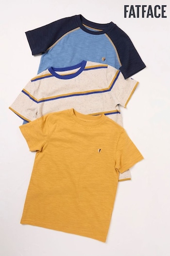 FatFace Yellow Mixed T-Shirt 3 Pack (N21688) | £25