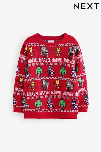 Marvel Avengers Christmas Fairisle Crew Neck Jumper (3-16yrs) (N21779) | £0