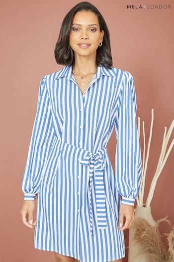 Mela Blue Striped Relaxed Fit mccartney Shirt Dress (N21944) | £38