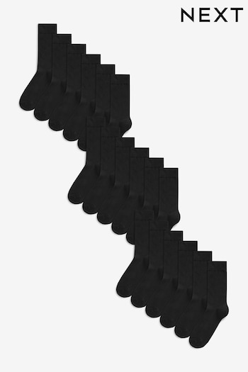 Black 18 Pack Mens Cotton Rich Socks (N22102) | £29