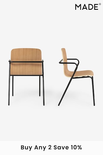 MADE.COM Set of 2 Black Sadie Dining Chairs (N22140) | £199