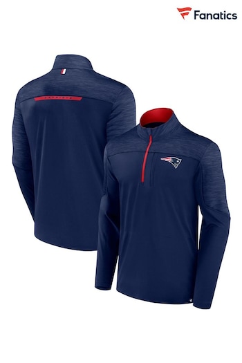 Fanatics Blue NFL New England Patriots Defender Streaky Poly Quarter-Zip Sweatshirt (N22372) | £48