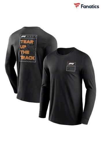 Fanatics Formula 1 The Edge Graphic Print Long Sleeve Black T-Shirt (N22374) | £38