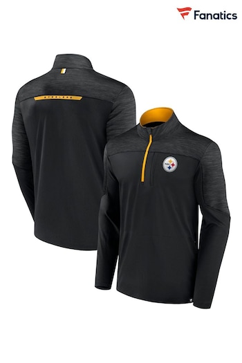 Fanatics NFL Pittsburgh Steelers Defender Streaky Poly Quarter-Zip Black Sweatshirt (N22380) | £48