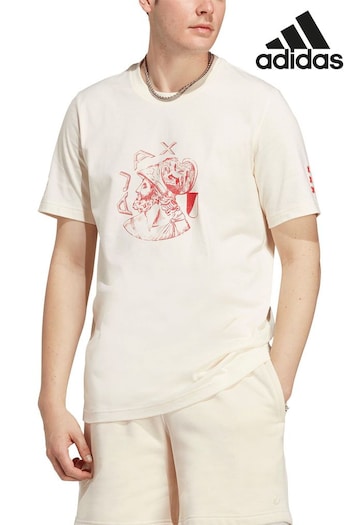 adidas Beige Ajax X Originals Crest T-Shirt (N22441) | £30