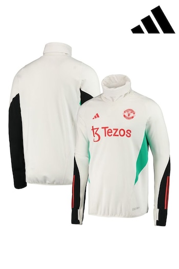 adidas White Manchester United Pro Training Warm Top (N22461) | £100