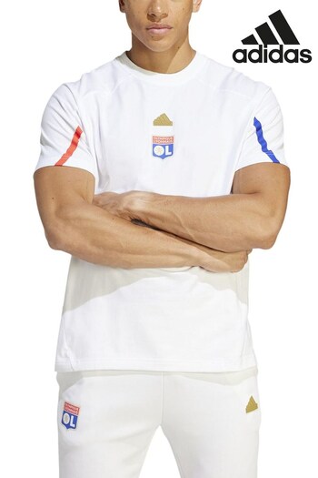 adidas White Olympique Lyon D4GMD Travel T-Shirt (N22482) | £40
